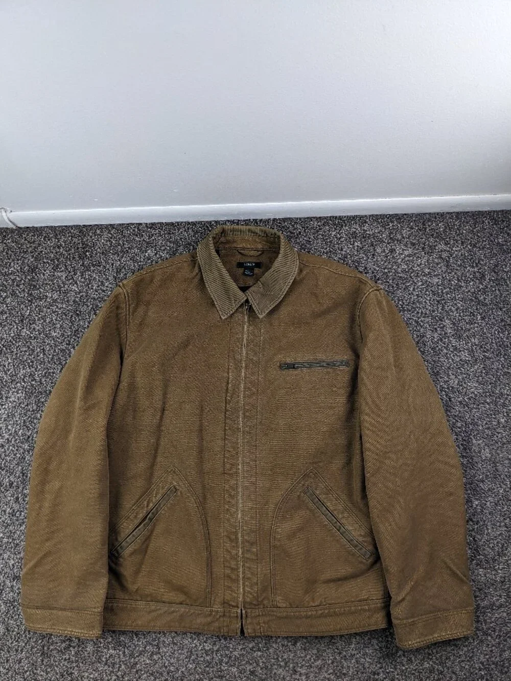 Vintage 2004 J Crew Chore Coat Jacket Canvas Corduroy Blanket Lined Mens Large